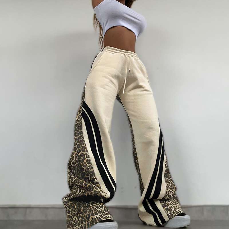Wild Streak Wide-Leg Track Pants - S, Beige image