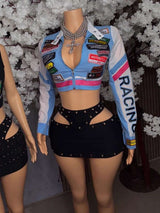 Grommet Detail Mini Skirt with Side Tie Design image 1