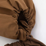 Off-Shoulder Ruched Top with Puff Sleeve Details image 4