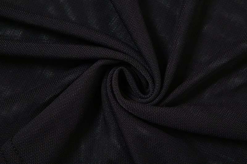 Off-Shoulder Mesh Black Dress image 7