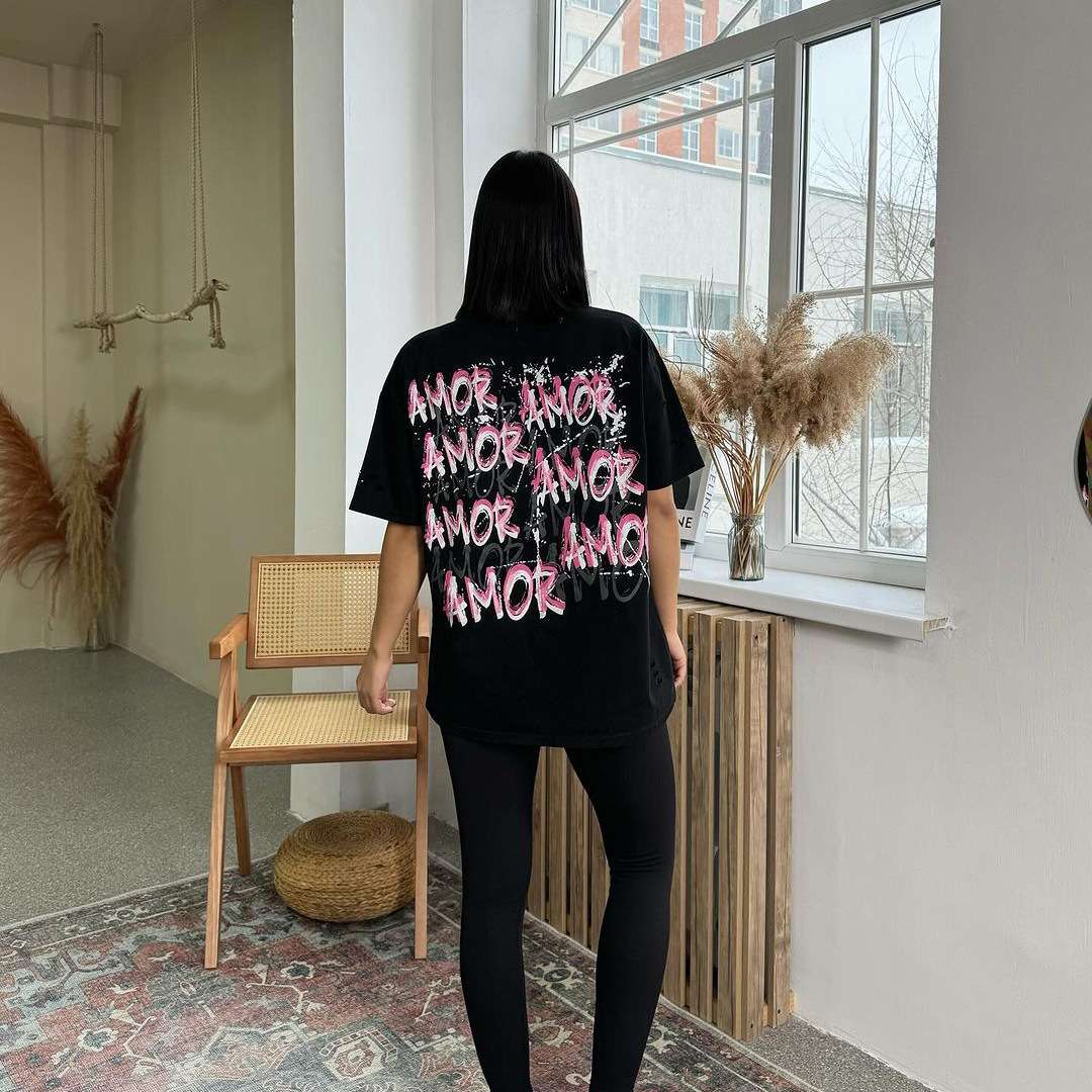 Casual Oversized T-Shirt with Graffiti Print image 5
