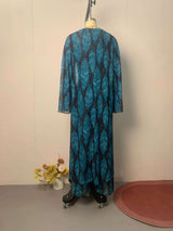 Stylish Blue Leaf Patterned Set image 5