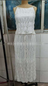 Two-Piece Halter Top and Maxi Skirt Set image 2