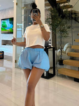 Bubble Fluffy Shorts - S, Blue image