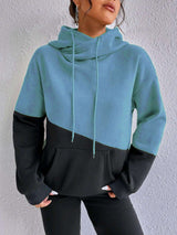 Casual Solid Sweatshirt Hoodie - M, Multi Blue image