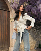 Wrap-Style Top with Tie Waist image 1