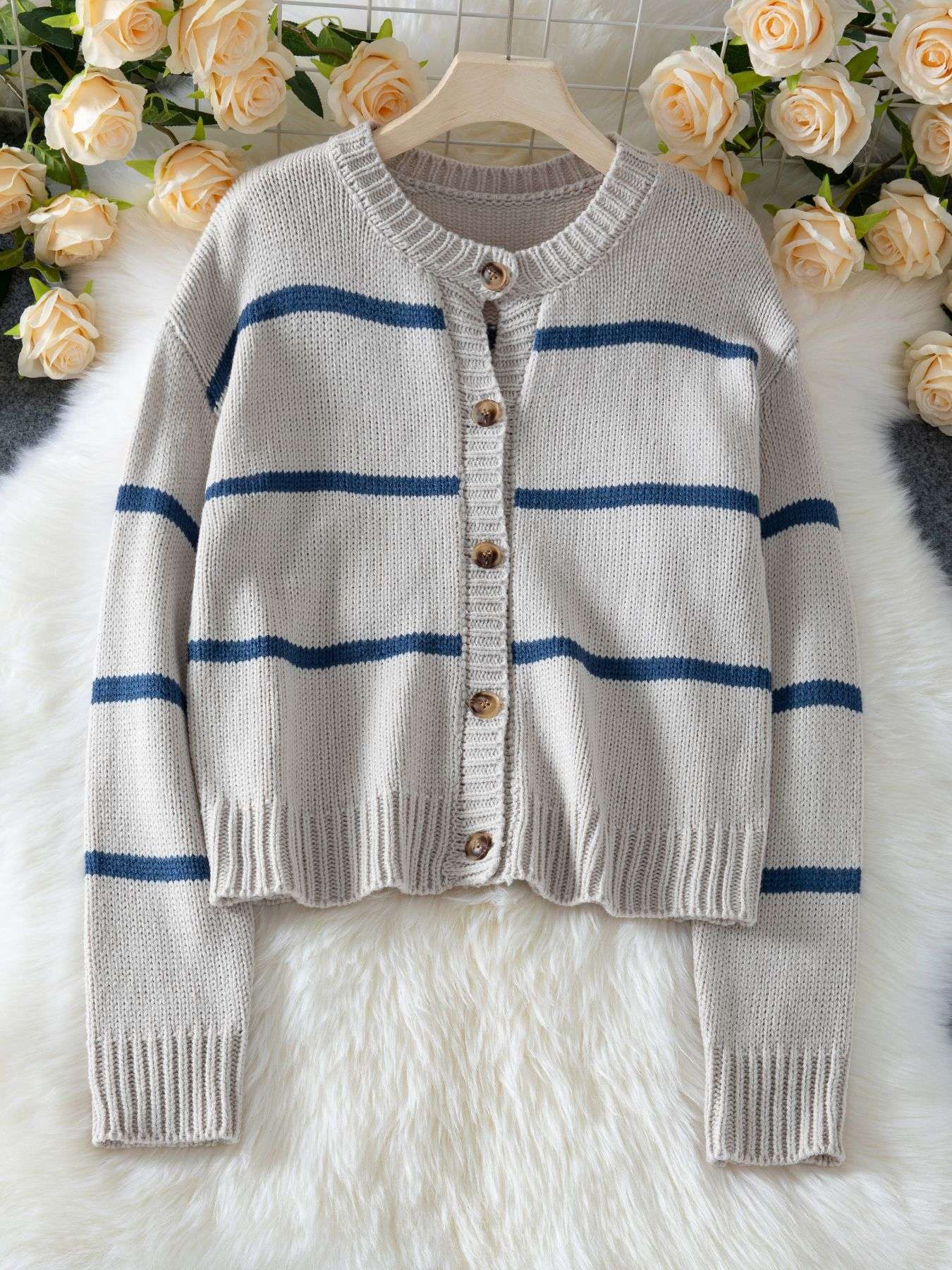 Cozy Chunky Knit Button-Up Sweater image 3