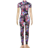 Printed Backless Bodycon Jumpsuit image 3