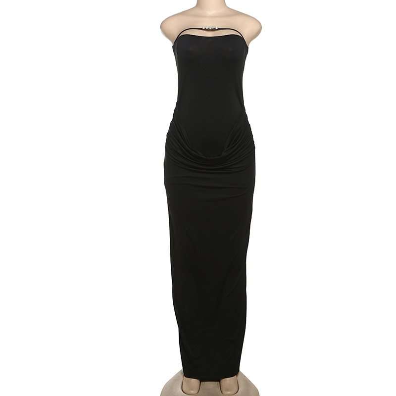 Strapless Maxi Dress with Crystal Embellishment image 2