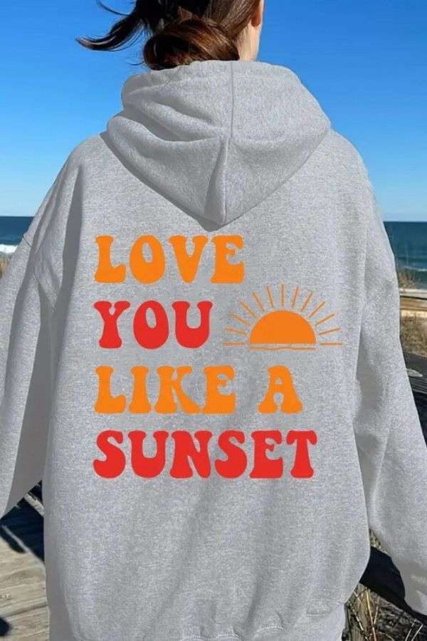 Forever Chasing Sunsets Hoodie - L, Grey image