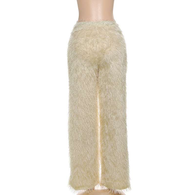 Elegant Feathered Wide-Leg Trousers image 4