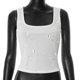 Ribbed Tank Top with Embellished Accents image 3