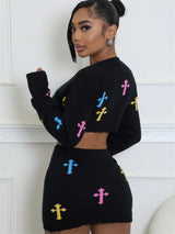 Cropped Top and Skirt Set image 1