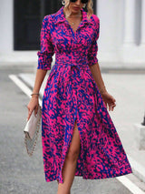 Animal Print Button-Front Maxi Dress - S, Rose image