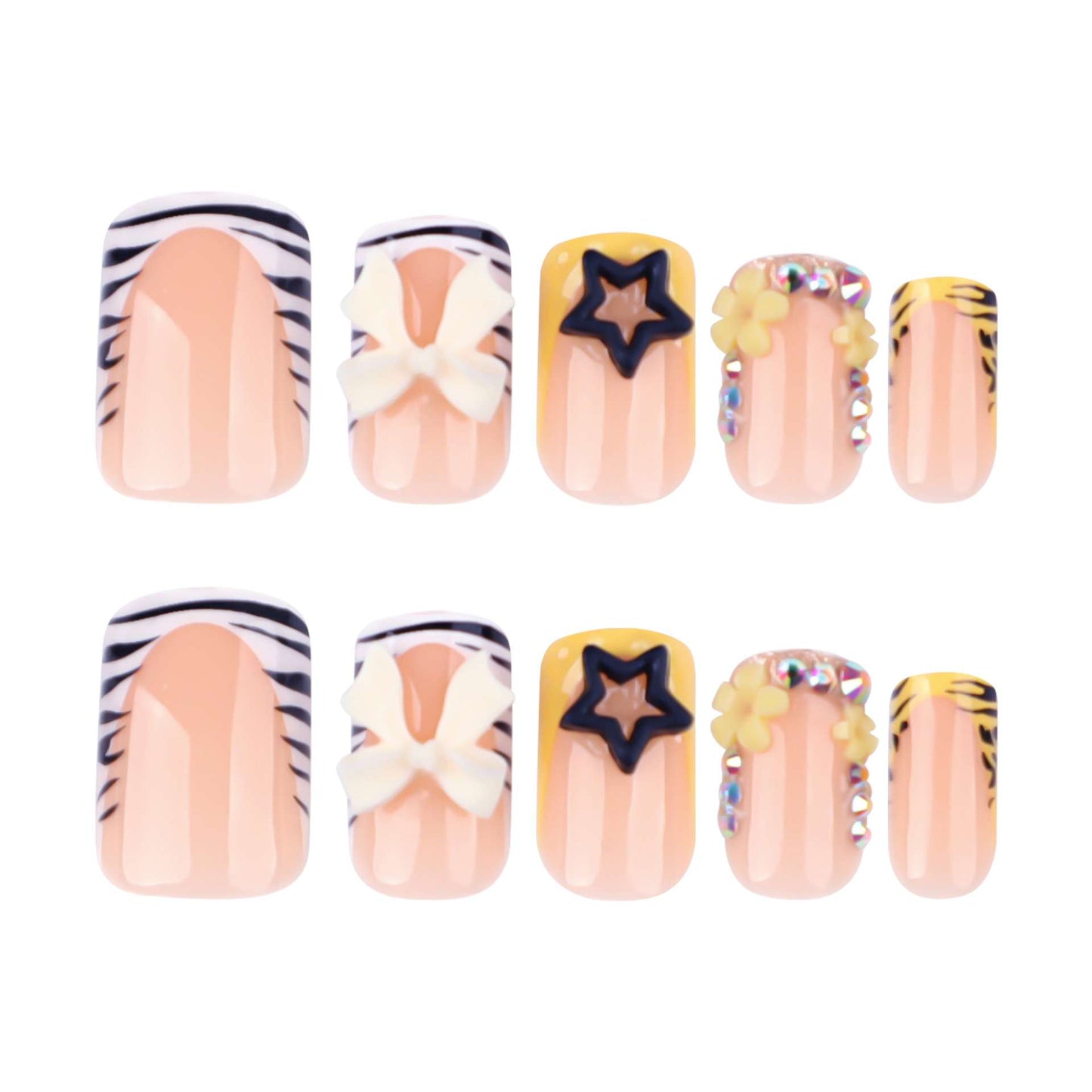 Nail Art with 3D Flower and Star Accents image 2