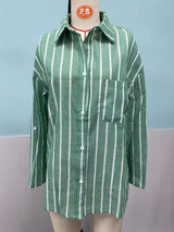 Casual Vertical Striped Button-Down Shirt image 2