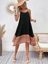 Boho Chic Dress with Colorful Border Hem image 1