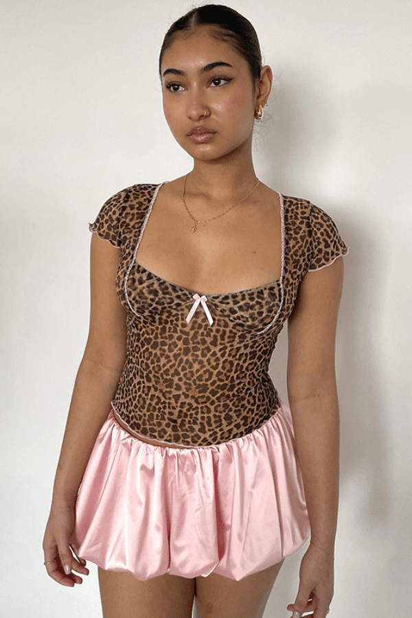 Satin Puff Mini Skirt image 4