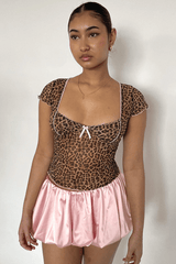 Satin Puff Mini Skirt image 4