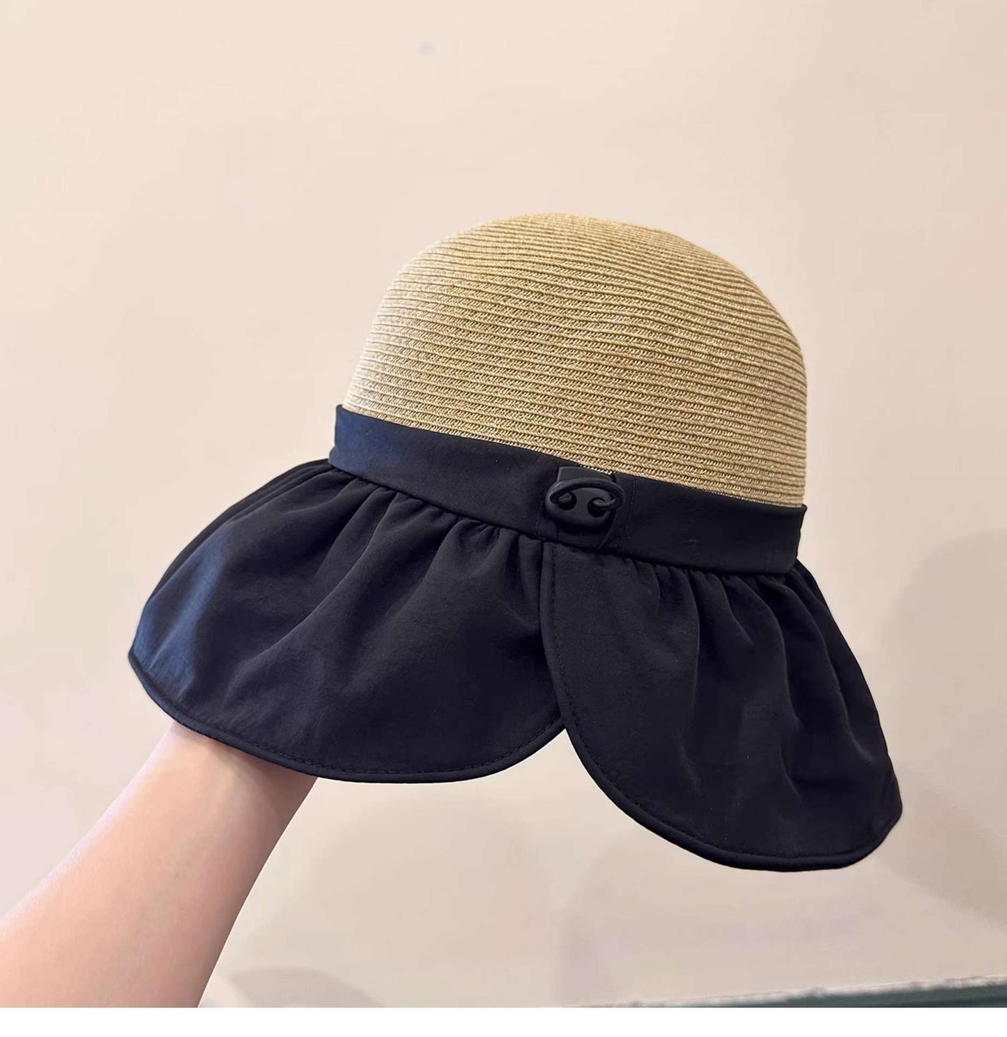 Straw Sun Hat with Ruffle Brim image 0