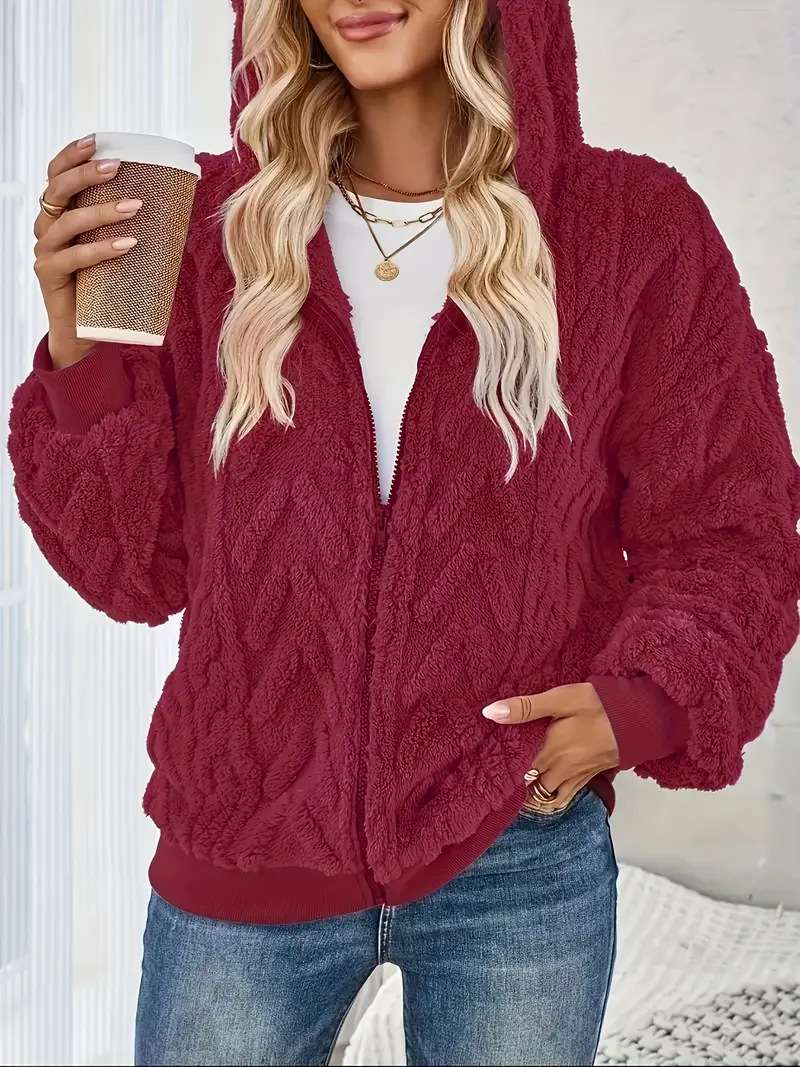 Cozy Faux Fur Zip-Up Jacket image 2