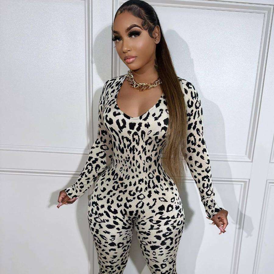 Lace-up Leopard Print Jumpsuits image 8