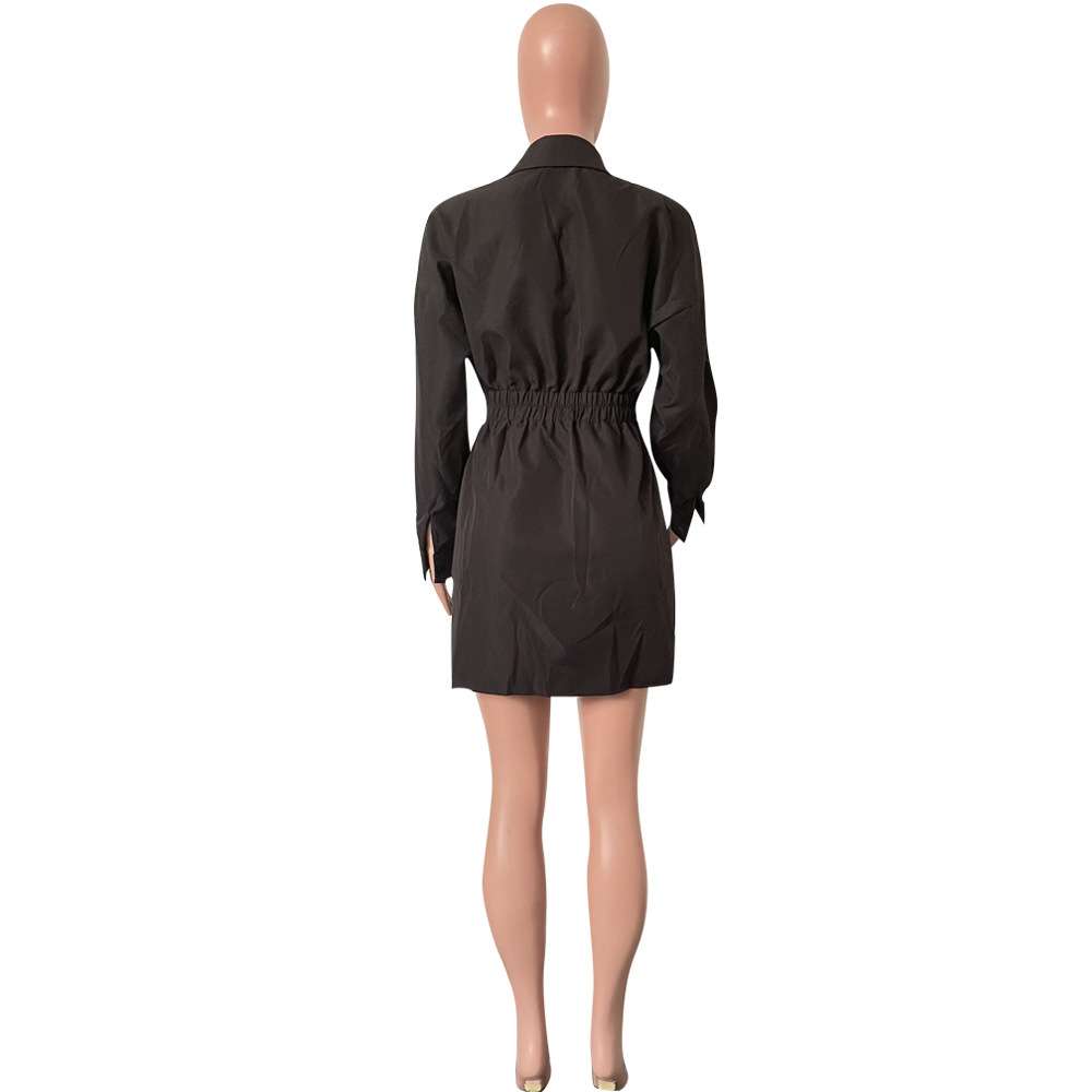 Long sleeve Deep V-neck Dress image 6