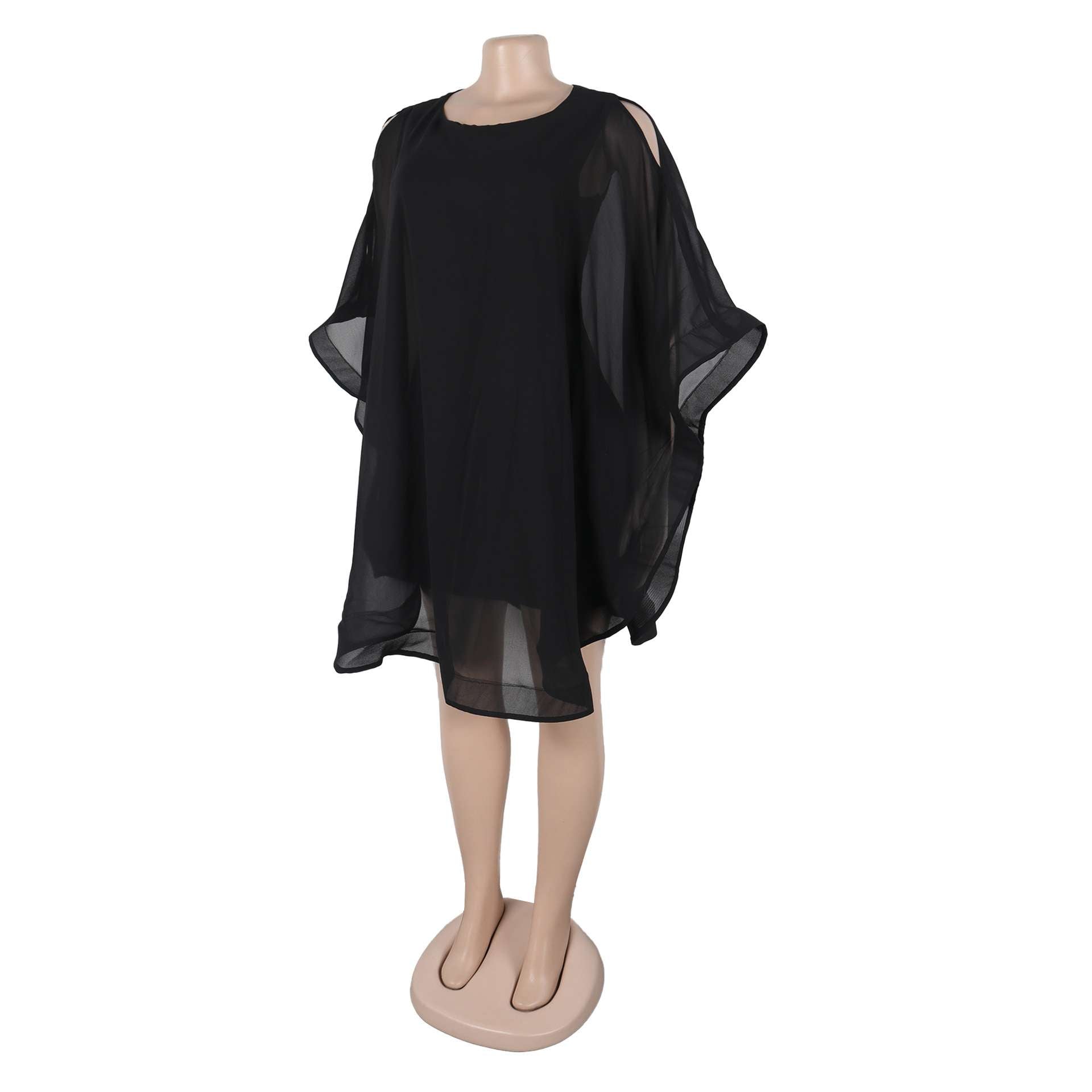 Elegant Flowing Dress with Capes image 4