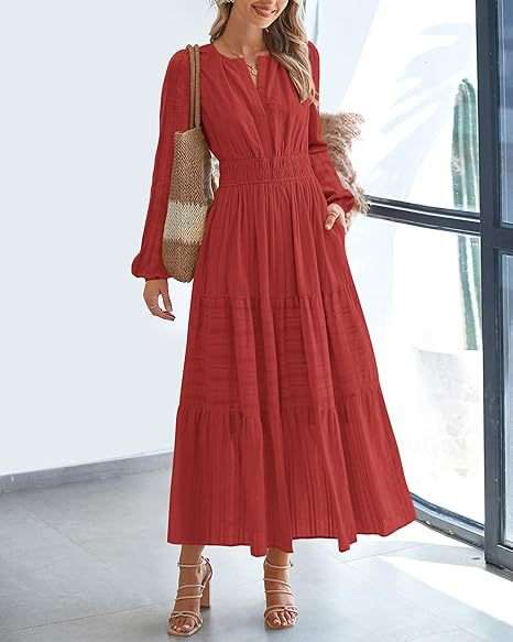 Elegant Long Sleeve Maxi Dress image 3