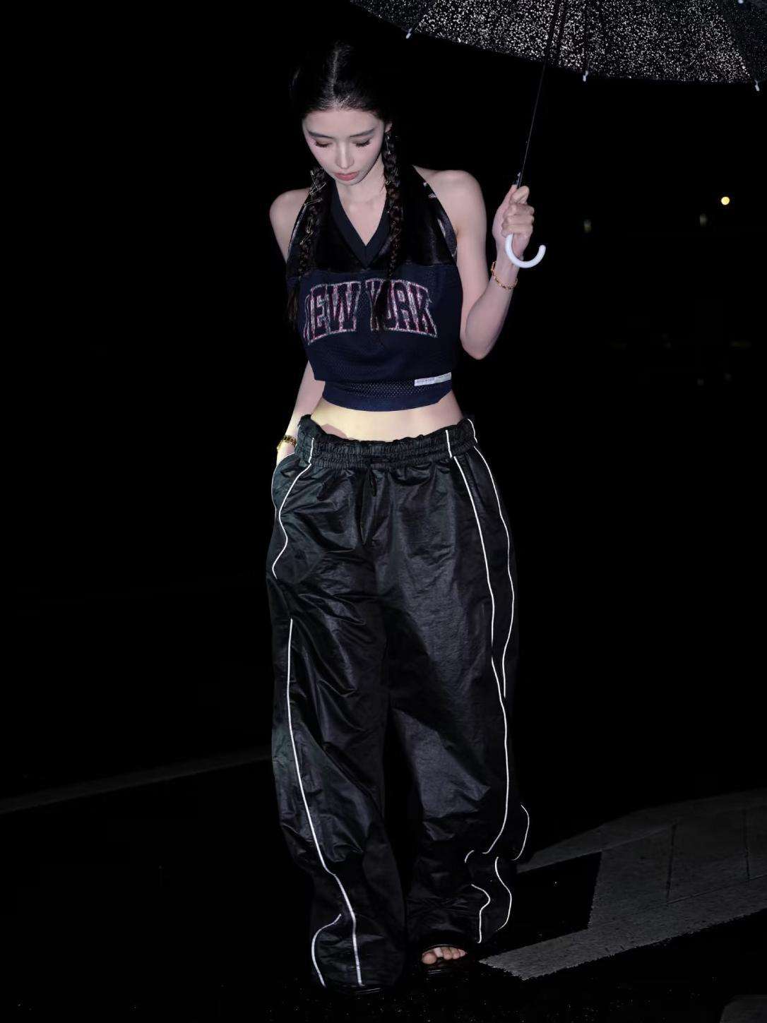 Casual Top & Wide-Leg Pants with Piping image 5