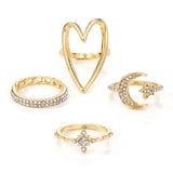 Ring Set - Heart, Moon, & Star Design image 2