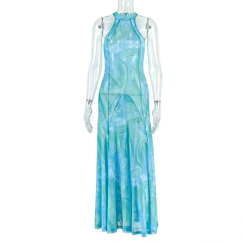 Swirl Halter Maxi Dress image 3