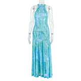 Swirl Halter Maxi Dress image 3