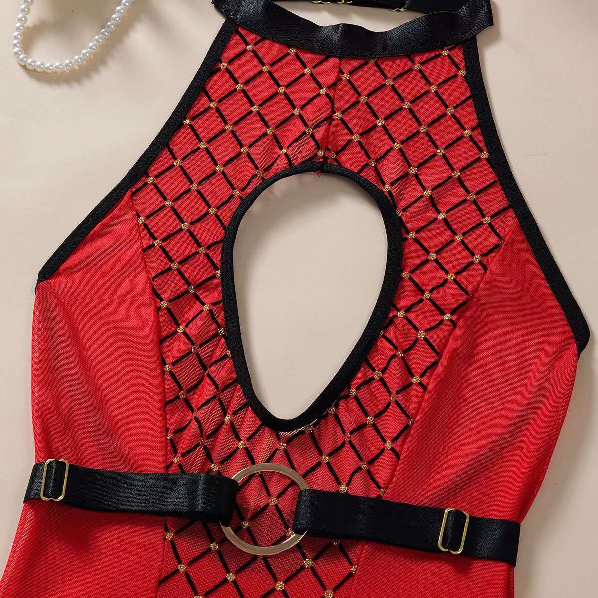 Fiery bodysuit with gloves image 2