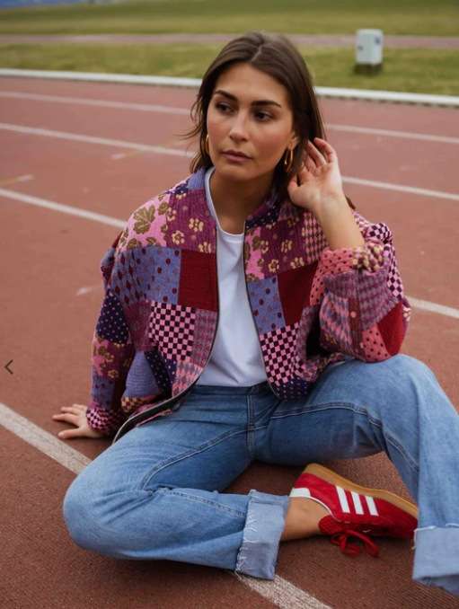 Colorful Patchwork Zip-Up Jacket image 6