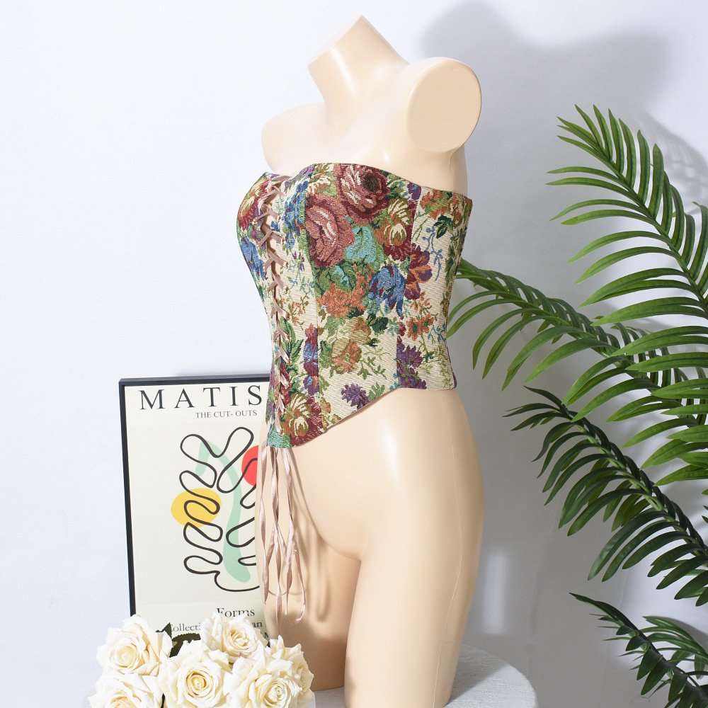 Drawstring Floral Corset image 4