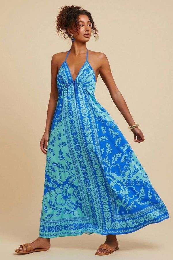 Floral Maxi Dress with Spaghetti Straps image 1