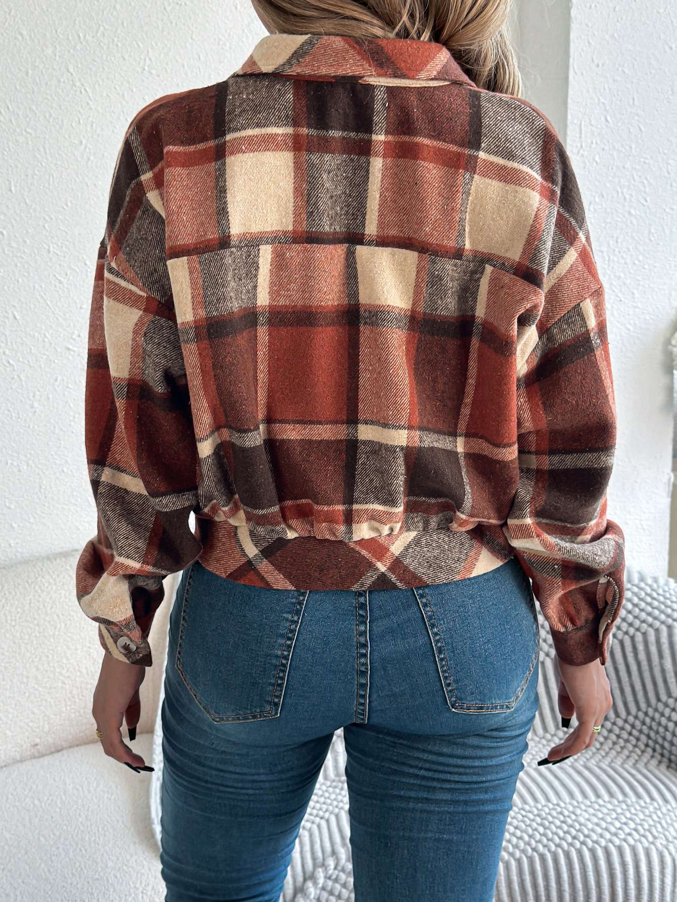 Plaid Button-Up Jacket image 5