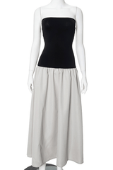 Elegant Contrast Maxi Dress image 5