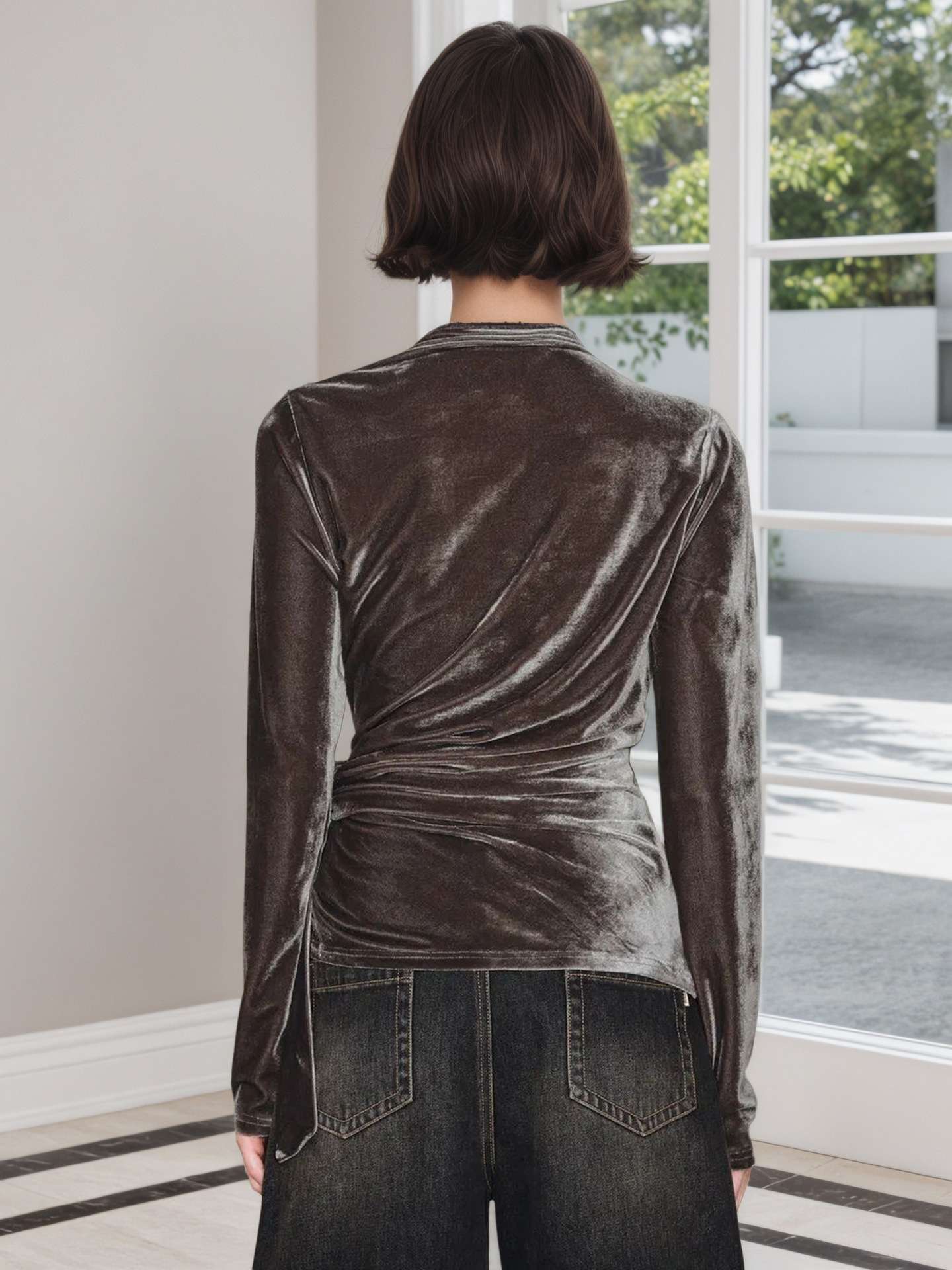 Elegant Wrap Top with Tie Detail image 3