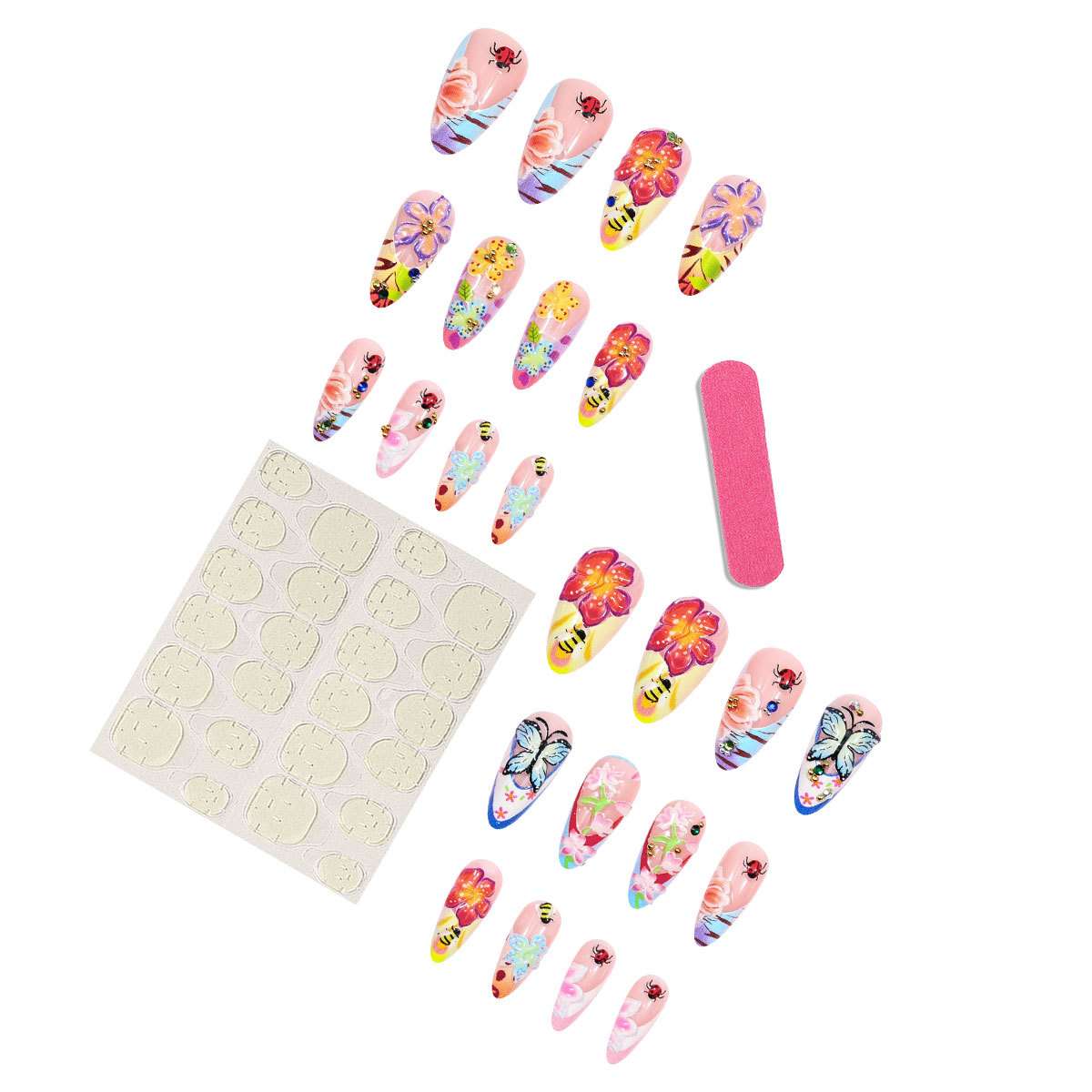 Colorful 3D Floral and Insect Nail Art Set image 3