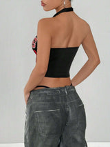 Stylish Racerback Crop Top with Number Print image 6