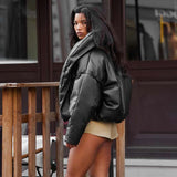 Faux Leather Puffer Jacket image 2