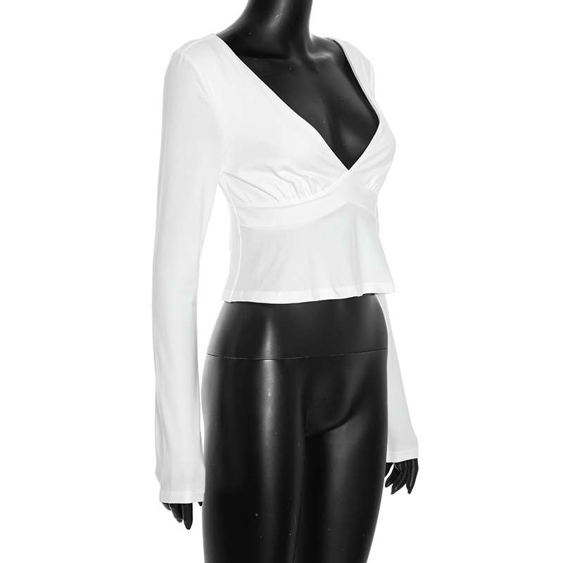 V-Neck Long-Sleeve Peplum Top image 4