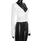 V-Neck Long-Sleeve Peplum Top image 4