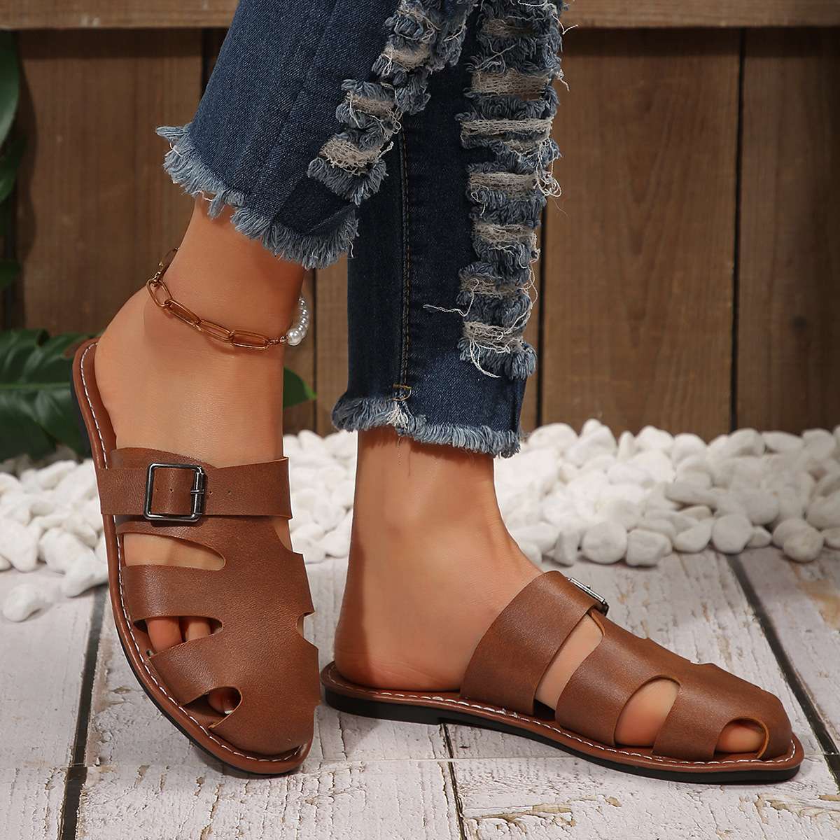 Casual Sandals with Buckle Detail image 0