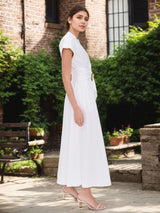 Sleeveless Maxi Dress with Belt Accent image 5