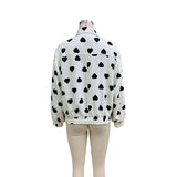 White Heart Pattern Casual Jacket image 3
