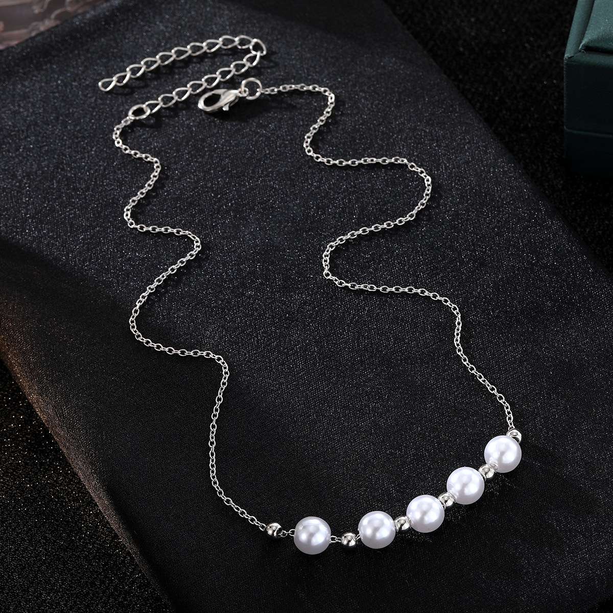 Pearl and Silver Bead Necklace image 4