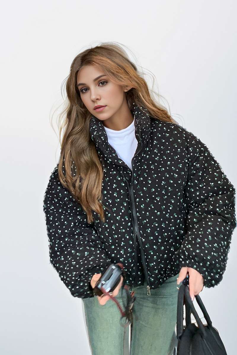 Puffer Jacket with Floral Print image 3